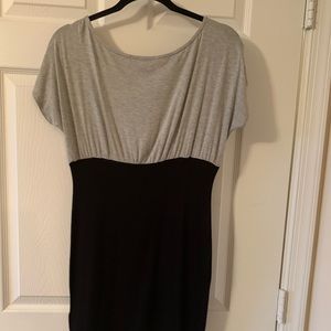 Black and grey knee length dress